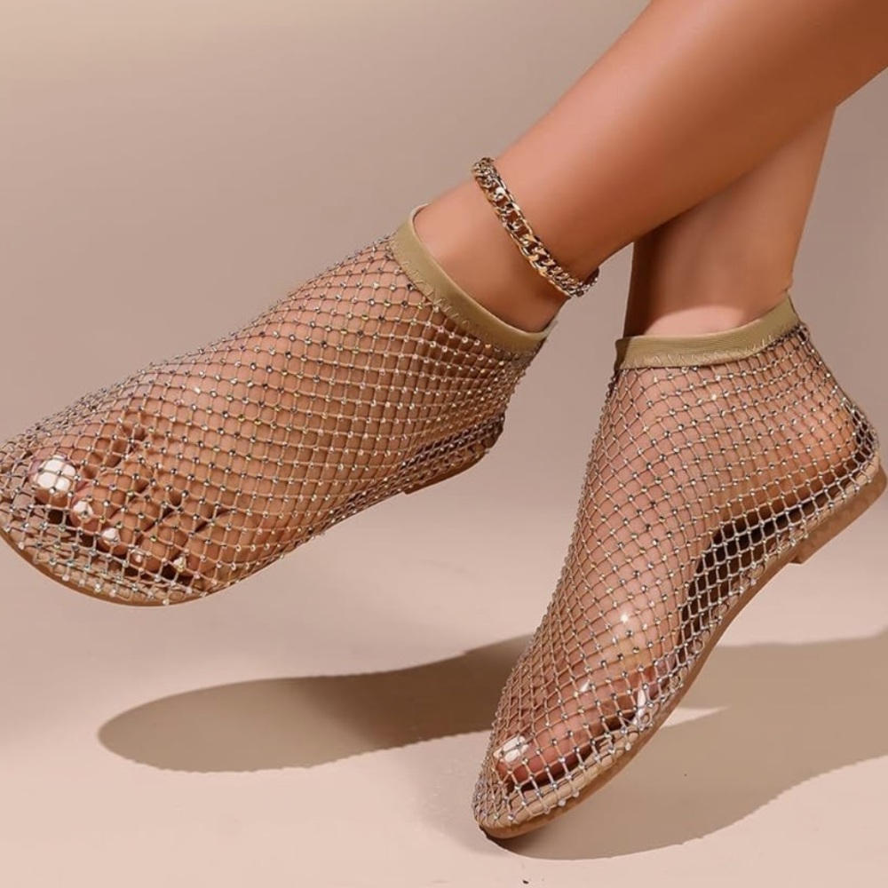 NWOT Mesh Gold Flats🩷 - Picture 2 of 6